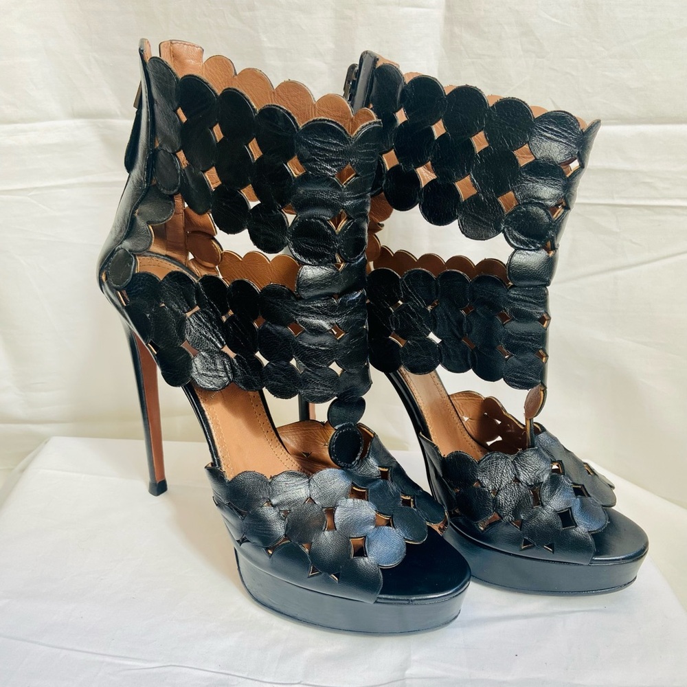 ALAIA Black Stiletto Heels with Cut-Out Design